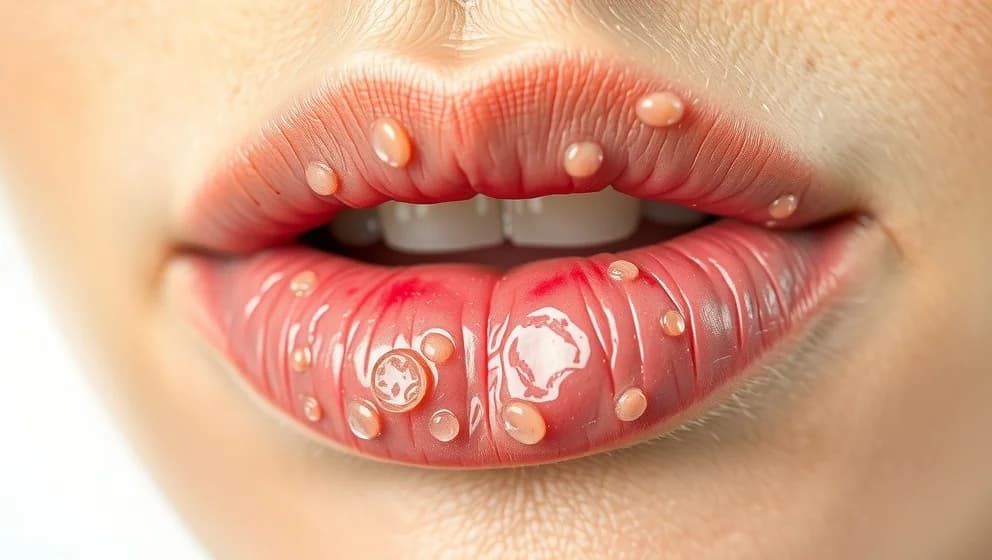 Blåsor på läppen som inte är herpes